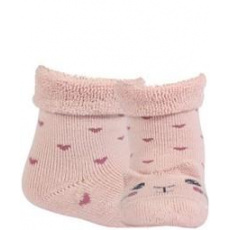WOLA Ponožky kojenecké froté s oušky holka Rose 15-17 WOLA Ponožky kojenecké froté s oušky holka Rose 15-17