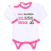 Body s potiskem New Baby 50% MAMINKA + 50% TATÍNEK - 100% JÁ růžové