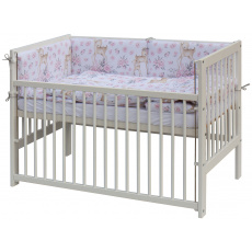 Scarlett Dětská postýlka s kompletní výbavou Scarlett 120 x 60 cm - Srneček - růžová Scarlett Dětská postýlka s kompletní výbavou Scarlett 120 x 60 cm - Srneček - růžová
