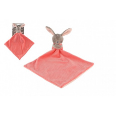 Zajíc/Zajíček usínáček plyš  25x25cm růžový na kartě v sáčku 0+
