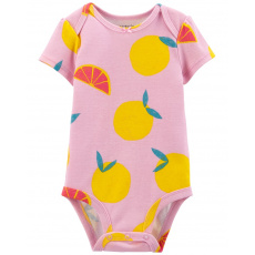 CARTER'S Body krátký rukáv Purple Lemon holka 6m