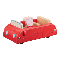 PEPPA PIG Auto dřevěné rodinné + figurka Peppa