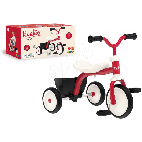 Smoby Tříkolka a odrážedlo Retro Rookie Trike  ultralehká s pedály a tichými gumovými koly od 24 měsíců