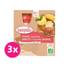 3x BABYBIO Kapsička jablko meruňka banán 4x 90 g