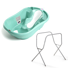 OK BABY SET Vanička rostoucí protiskluzová Onda Evolution 0–12m Sky blue + Kovový stojan na vanu OK BABY SET Vanička rostoucí protiskluzová Onda Evolution 0–12m Sky blue + Kovový stojan na vanu