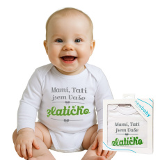 Body s potiskem New Baby Mami, Tati jsem Vaše zlatíčko - dárkové balení