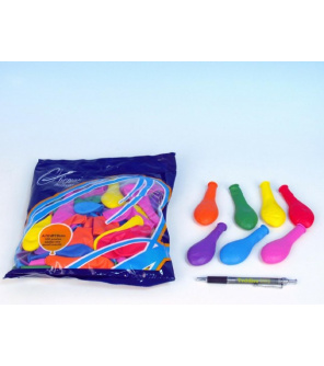 Balonek/Balonky nafukovací 7" průměr 19cm 100ks v sáčku karneval Balonek/Balonky nafukovací 7" průměr 19cm 100ks v sáčku karneval