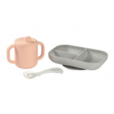 Jídelní sada silikonová 3-dílná Pink Jídelní sada silikonová 3-dílná Pink