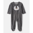 CARTER'S Overal na zip fleece Sleep & Play grey Penguin uni 3m/vel.62