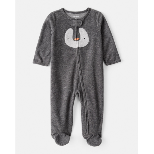 CARTER'S Overal na zip fleece Sleep & Play grey Penguin uni 3m/vel.62 CARTER'S Overal na zip fleece Sleep & Play grey Penguin uni 3m/vel.62
