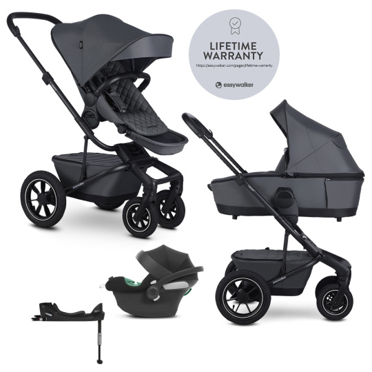 EASYWALKER Kočárek kombinovaný Harvey⁵ Premium 2v1 Mineral Grey LITE AIR + CYBEX Aton B2 i-Size