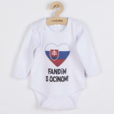 Body s potiskem New Baby Fandím s ocinom biele Body s potiskem New Baby Fandím s ocinom biele