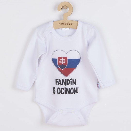 Body s potiskem New Baby Fandím s ocinom biele