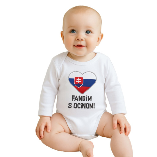 Body s potiskem New Baby Fandím s ocinom biele Body s potiskem New Baby Fandím s ocinom biele