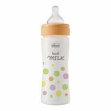 CHICCO Láhev kojenecká Perfect Easy 250 ml, střední silikonový průtok, pro dívky, 2m+