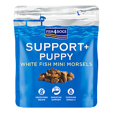 FISH4DOGS Pamlsky pro štěňátka SUPPORT+ podpora trávení bílá ryba s prebiotiky 150 g FISH4DOGS Pamlsky pro štěňátka SUPPORT+ podpora trávení bílá ryba s prebiotiky 150 g