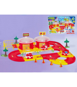 Garáž+dráha Kid cars 3D Hasiči plast 3,1m v krabici 59x40x15cm 12m+ Wader Garáž+dráha Kid cars 3D Hasiči plast 3,1m v krabici 59x40x15cm 12m+ Wader