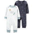 CARTER'S Overal 2 ks Blue kluk LBB NB, vel. 56