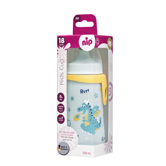 NIP Kids cup láhev s pítkem PP, 330ml, kluk