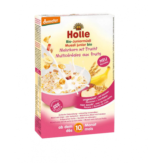 HOLLE Bio Müsli vícezrné s ovocem pro děti 250 g (10m+)