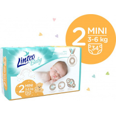 LINTEO BABY Premium Pleny jednorázové 2 MINI (3-6 kg) 136 ks LINTEO BABY Premium Pleny jednorázové 2 MINI (3-6 kg) 136 ks