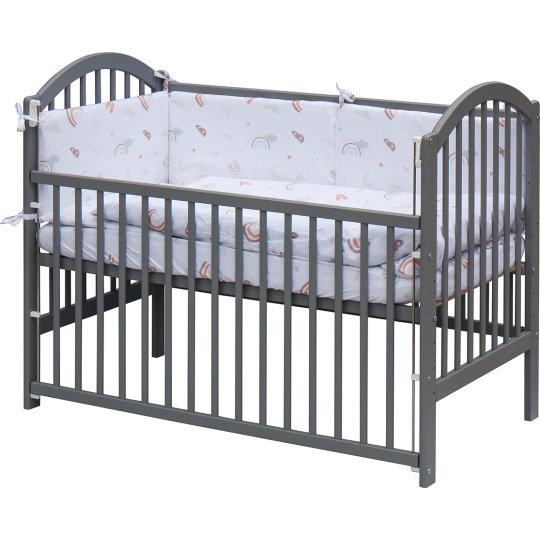 Scarlett Dětská postýlka s kompletní výbavou Scarlett 120 x 60 cm šedá - Monta Scarlett Dětská postýlka s kompletní výbavou Scarlett 120 x 60 cm šedá - Monta