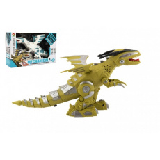 Dinosaurus chodící plast 35cm na baterie se zvukem se světlem 2 barvy v krabici 31x20x10cm Dinosaurus chodící plast 35cm na baterie se zvukem se světlem 2 barvy v krabici 31x20x10cm