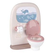 Smoby Záchod a koupelna pro panenky Toilets 2in1 Baby Nurse  oboustranný s WC papírem a 3 doplňky k umyvadlu