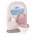 Smoby Záchod a koupelna pro panenky Toilets 2in1 Baby Nurse  oboustranný s WC papírem a 3 doplňky k umyvadlu