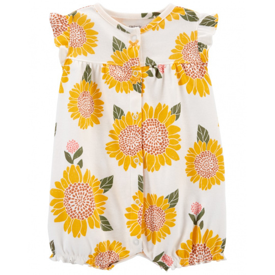 CARTER'S Overal letní krátký rukáv Ivory Sunflower dívka 9m