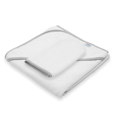 Dětská froté osuška s kapucí New Baby BASIC 80x80 bílo-šedá Dětská froté osuška s kapucí New Baby BASIC 80x80 bílo-šedá