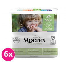 6x MOLTEX Pure&Nature Pleny jednorázové 4 Maxi (7-18 kg) 29 KS - ECONOMY PACK