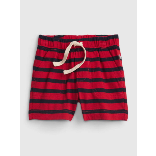 GAP Kalhoty krátké Red-Black Stripes chlapec 18-24m