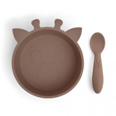 NUUROO Elia Silikonový jídelní set Chocolate Malt NUUROO Elia Silikonový jídelní set Chocolate Malt