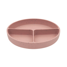 Talíř dělený s přísavkou Platinum Silicone Blush