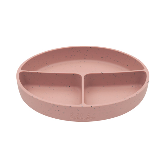 Talíř dělený s přísavkou Platinum Silicone Blush