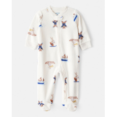 CARTER'S Overal na zip fleece Sleep & Play ivory Animal ski chlapec 9m/vel.74