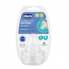 CHICCO Dudlík na láhev Perfect 5/Well-Being fyziologický pomalý průtok 0m+ 2 ks CHICCO Dudlík na láhev Perfect 5/Well-Being fyziologický pomalý průtok 0m+ 2 ks