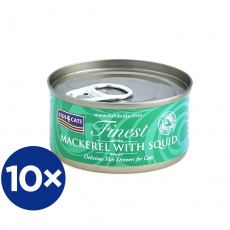 10x FISH4CATS Konzerva pro kočky Finest makrela s olihní 70 g 10x FISH4CATS Konzerva pro kočky Finest makrela s olihní 70 g