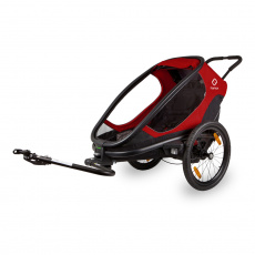 HAMAX Outback One - jednomístný vozík za kolo vč. ramena + kočárkový set - Red/Black, polohovací HAMAX Outback One - jednomístný vozík za kolo vč. ramena + kočárkový set - Red/Black, polohovací