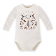 PINOKIO Body dl. rukáv Le Tigre ecru tygr vel. 80 PINOKIO Body dl. rukáv Le Tigre ecru tygr vel. 80