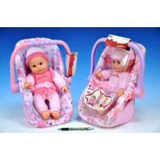 Panenka miminko Agusia 29cm + autosedačka/kolébka asst 2 druhy Panenka miminko Agusia 29cm + autosedačka/kolébka asst 2 druhy