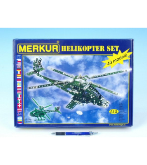 Stavebnice MERKUR Helikopter Set 40 modelů 515ks v krabici 36x27x5,5cm Stavebnice MERKUR Helikopter Set 40 modelů 515ks v krabici 36x27x5,5cm