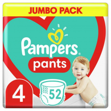 PAMPERS Plenkové kalhotky Pants vel. 4, 52 ks, 9-15 kg PAMPERS Plenkové kalhotky Pants vel. 4, 52 ks, 9-15 kg