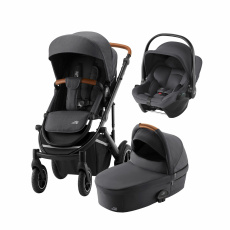 BRITAX RÖMER Set kočárek Smile 4 + hluboká korba + autosedačka Baby-Safe Core, Midnight Grey