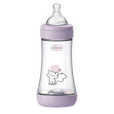 CHICCO Láhev kojenecká antikoliková Perfect5 240 ml dívka střední průtok 2m+ CHICCO Láhev kojenecká antikoliková Perfect5 240 ml dívka střední průtok 2m+