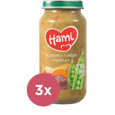 3x HAMI Brambory s hovězím a hráškem (250 g) - masozeleninový příkrm 3x HAMI Brambory s hovězím a hráškem (250 g) - masozeleninový příkrm