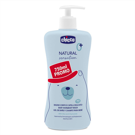 CHICCO Šampon na vlasy a tělo Natural Sensation s aloe a heřmánkem 750 ml, 0 m+ CHICCO Šampon na vlasy a tělo Natural Sensation s aloe a heřmánkem 750 ml, 0 m+