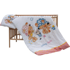 Levná postýlka s vyndavacími příčkami - přírodní ECO - 120x60 cm s výbavou Velcí kamarádi Barva soupravy: Palpy