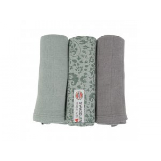LODGER Swaddler Flower Tribe 3balení 70 x 70 cm Silt Green